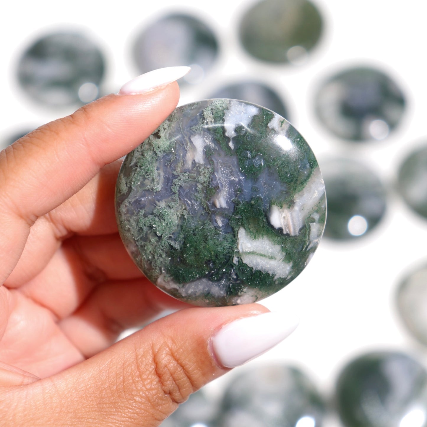 Moss Agate Flat Stones
