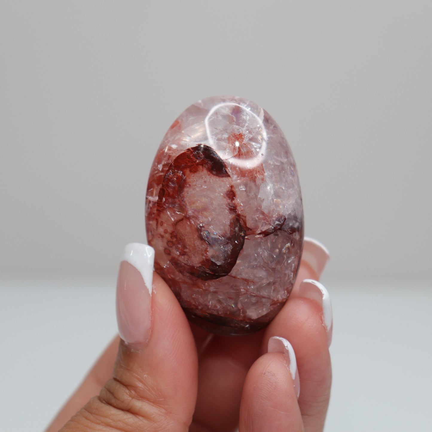 Hematoid Quartz Palm Stone | 9