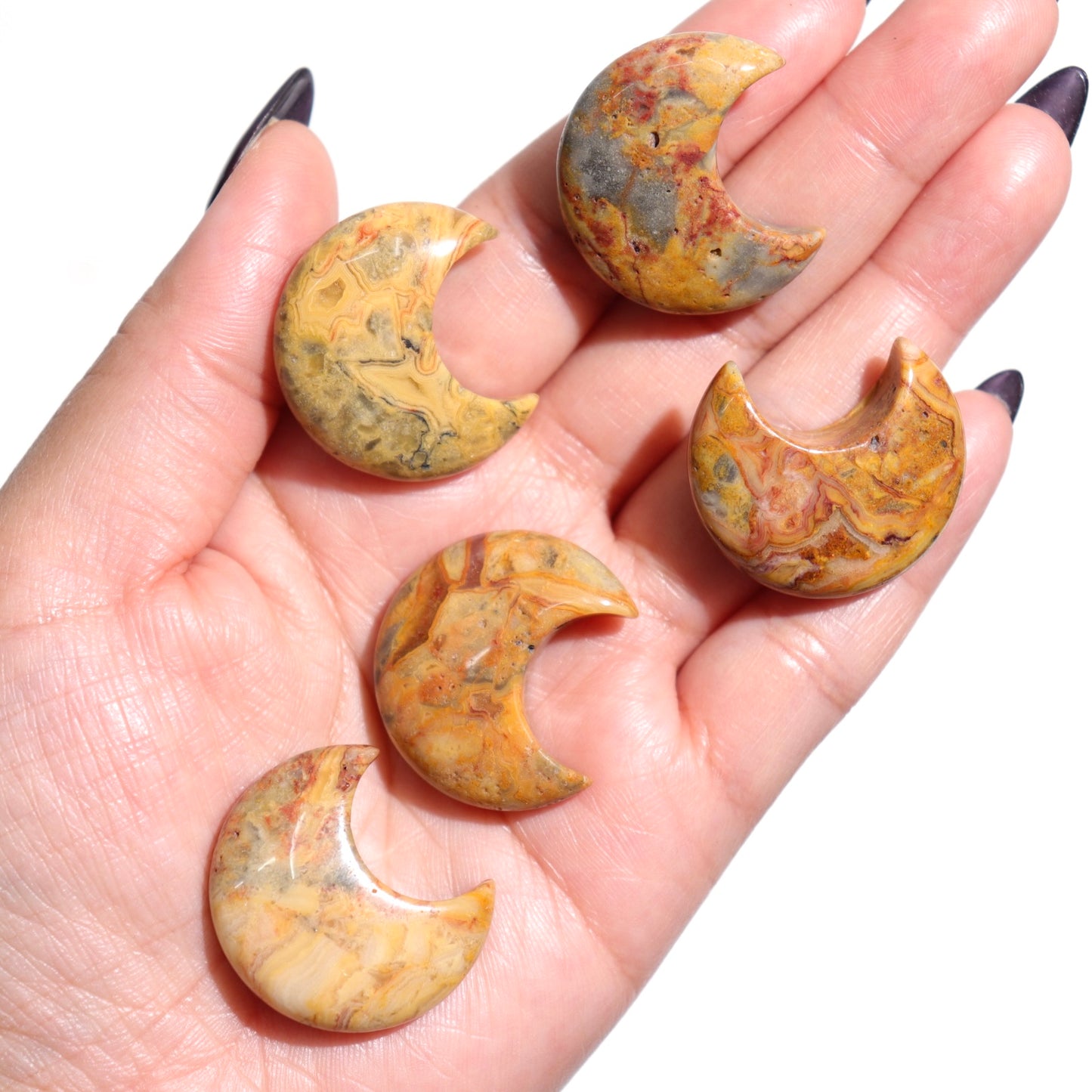 Crazy Lace Agate Mini Moons