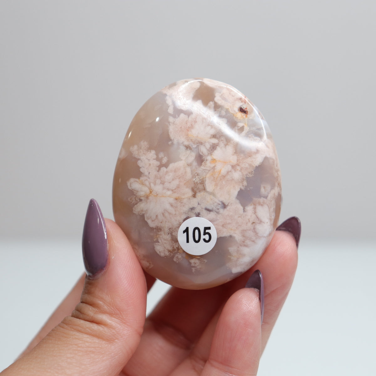 Flower Agate Palm Stone 105