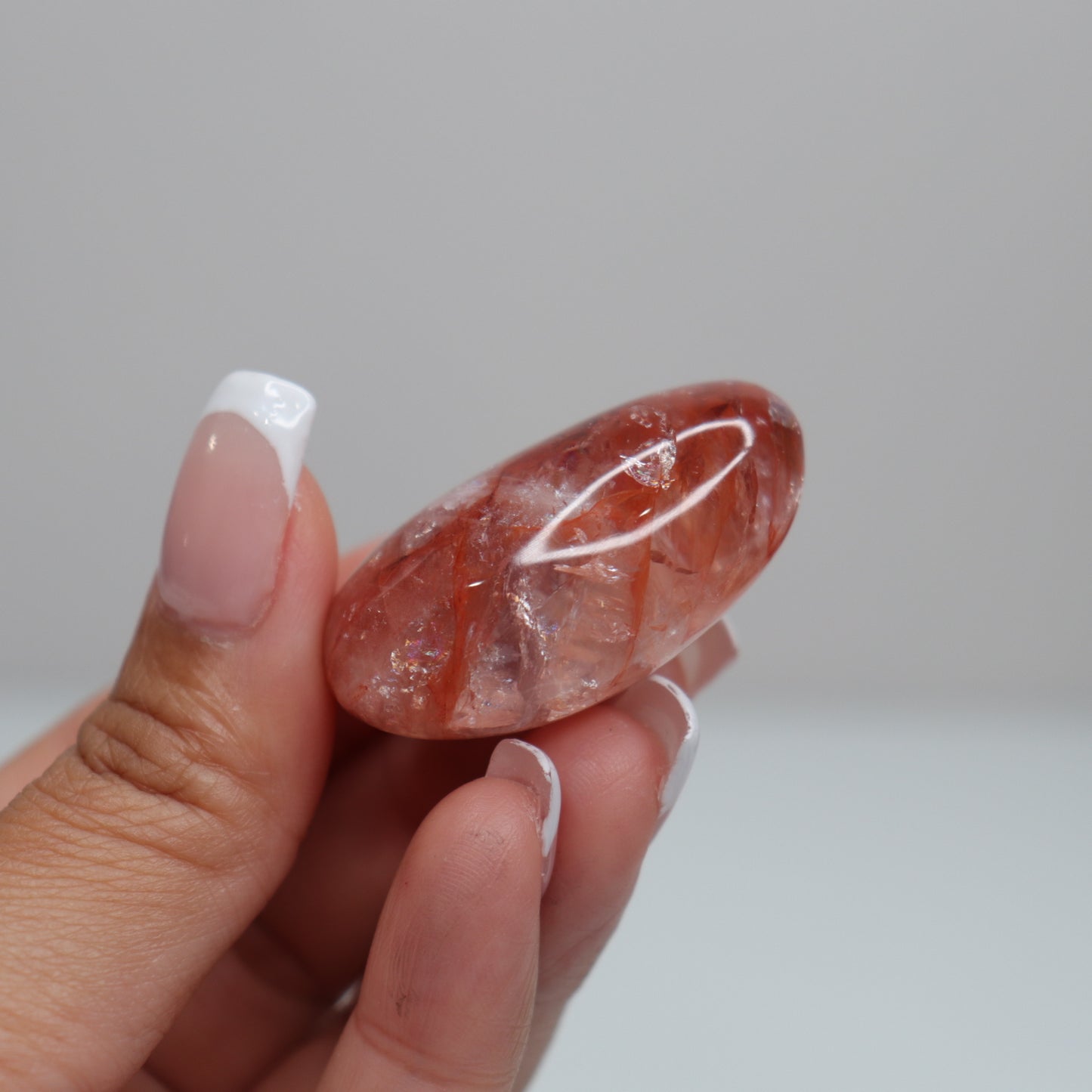 Hematoid Quartz Palm Stone | 2