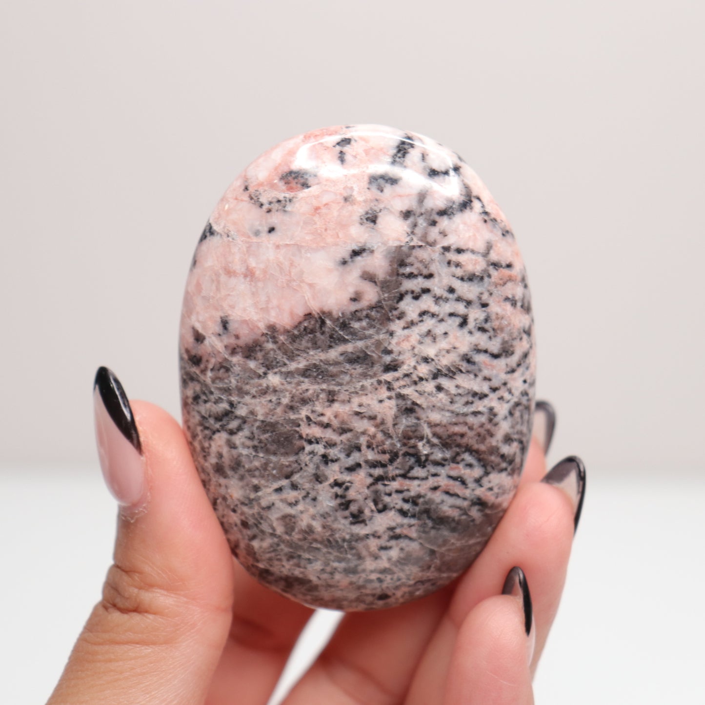 Pink Zebra Jasper Palm Stone | C