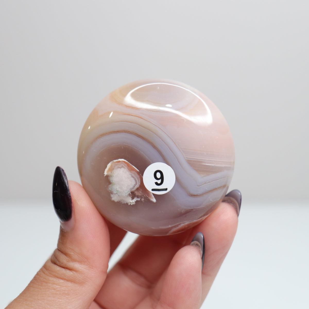 Flower Agate Round Palm | 9