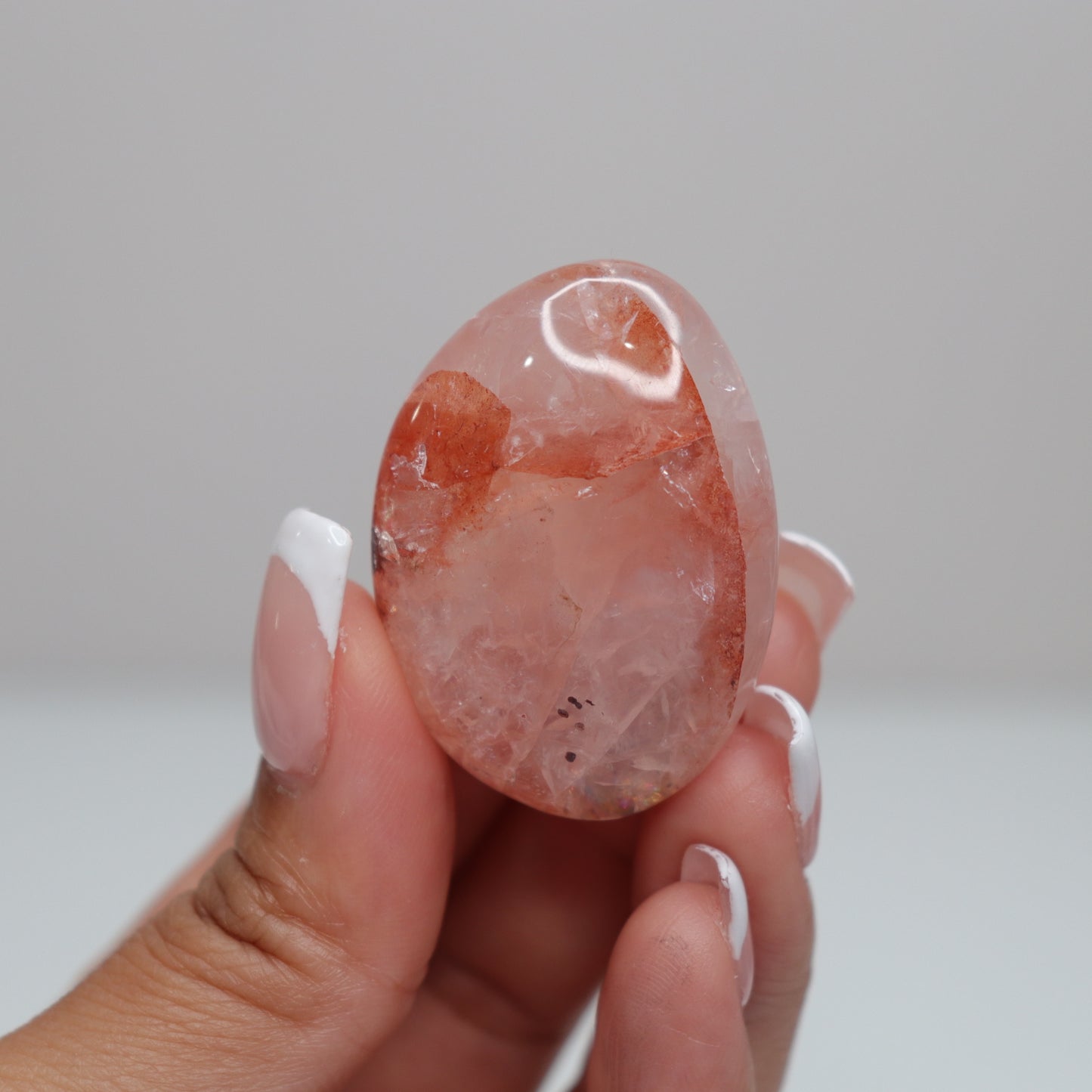 Hematoid Quartz Palm Stone | 1