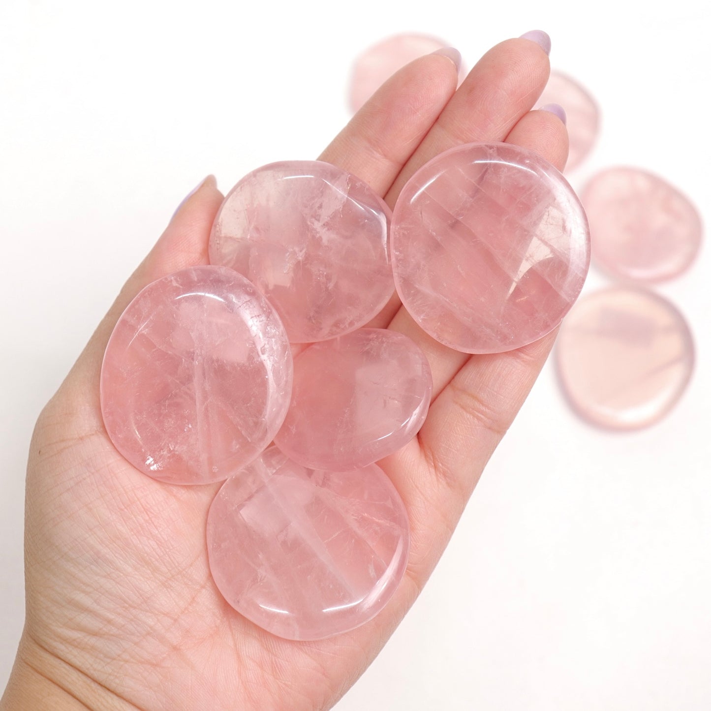 Gemmy Rose Quartz Flat Stones