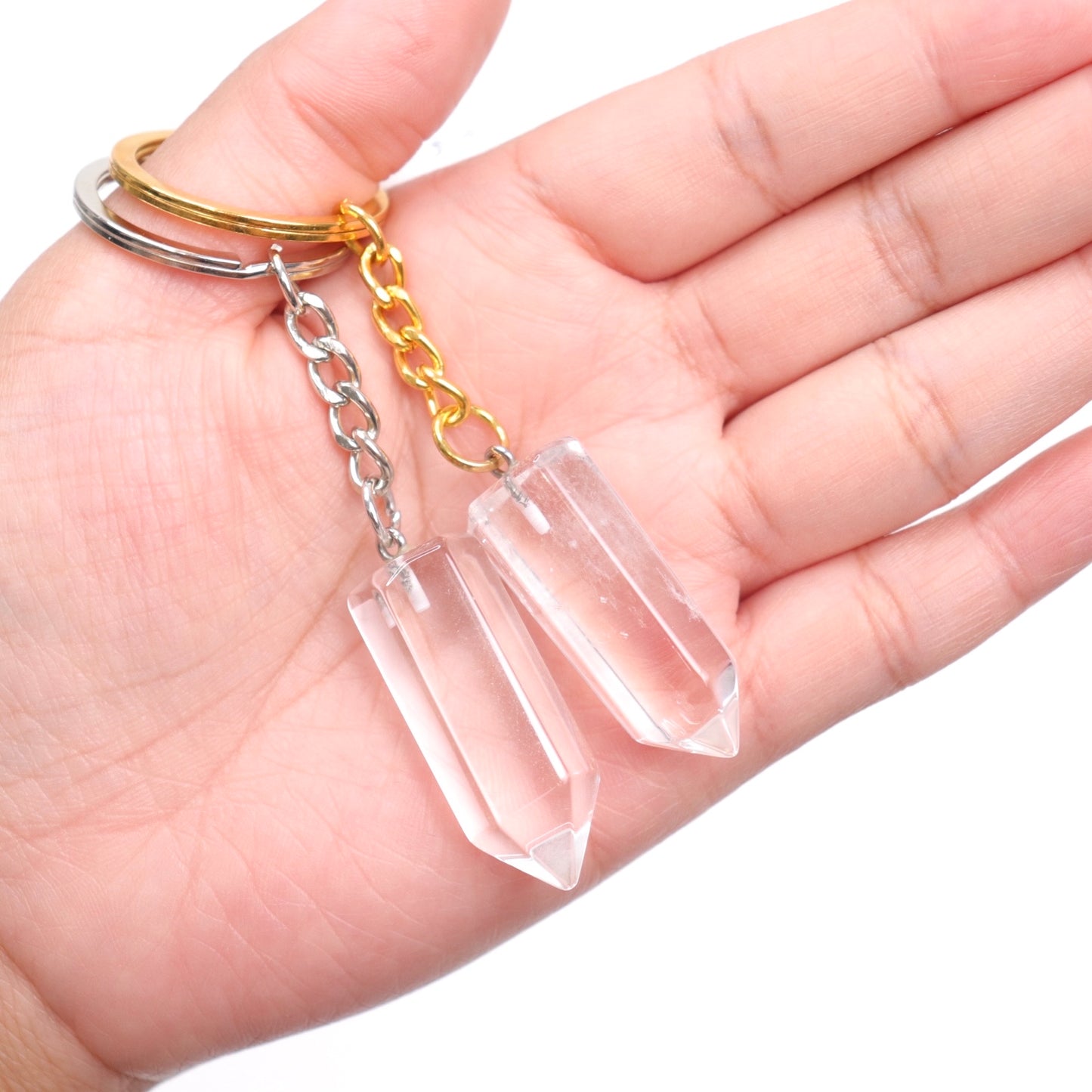 Clear Quartz Point Keychains