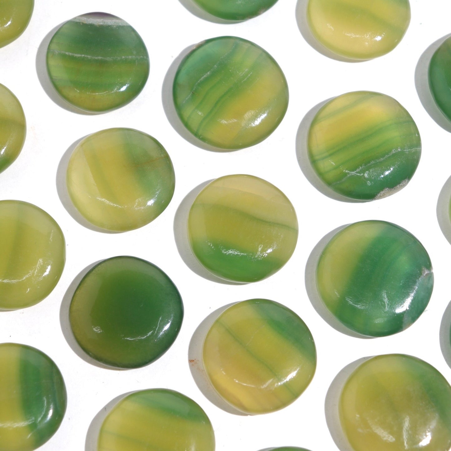 Lemon/Lime Fluorite Mini Flat Stones