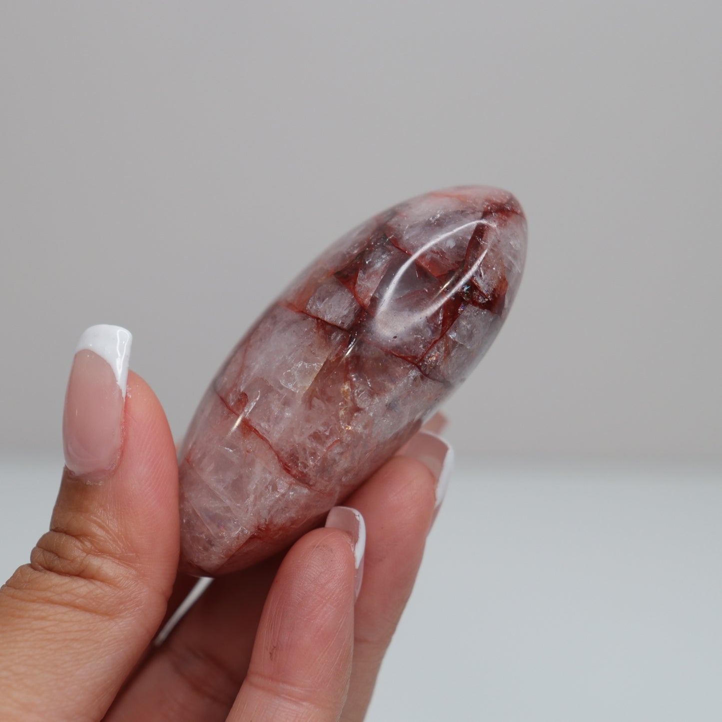 Hematoid Quartz Palm Stone | 20