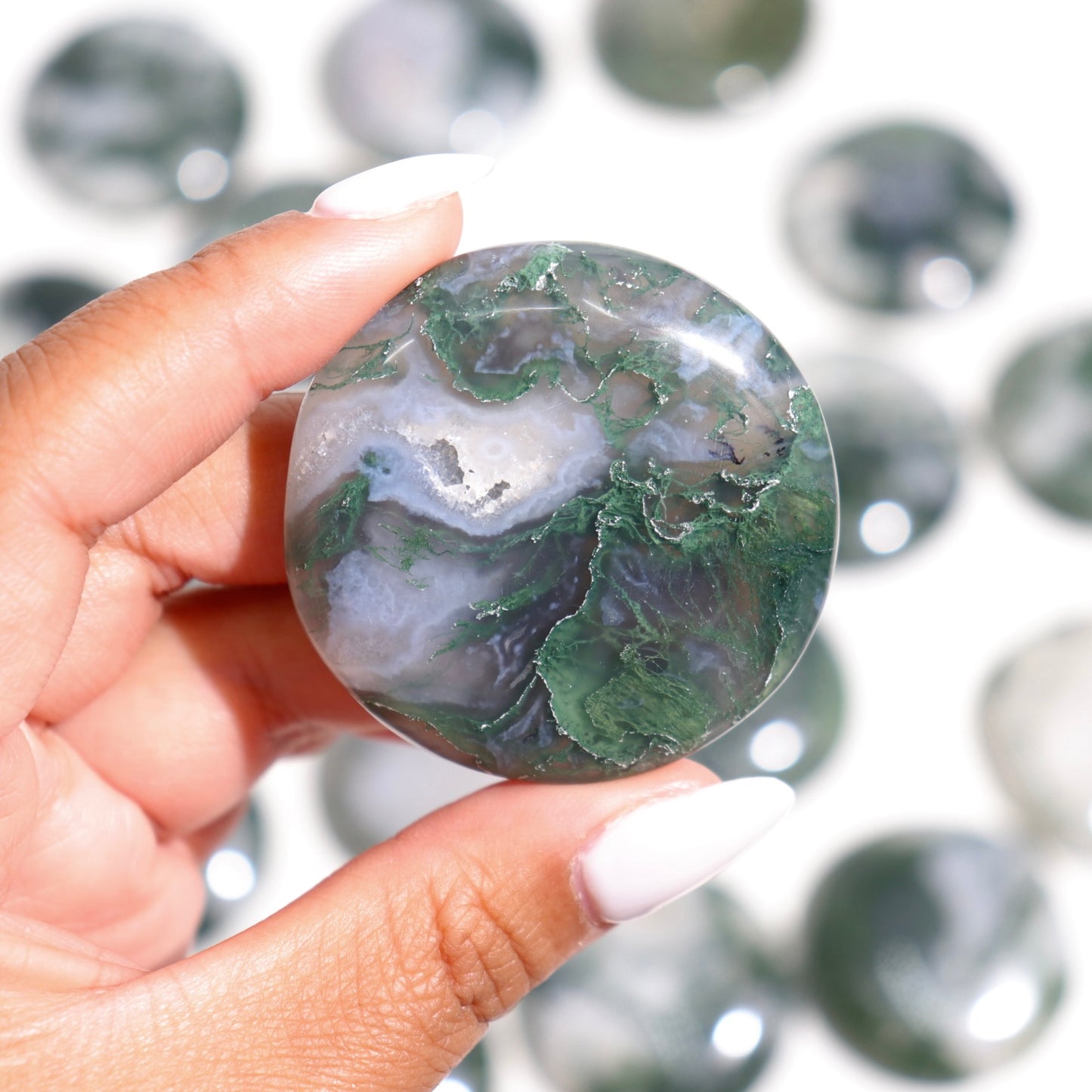 Moss Agate Flat Stones