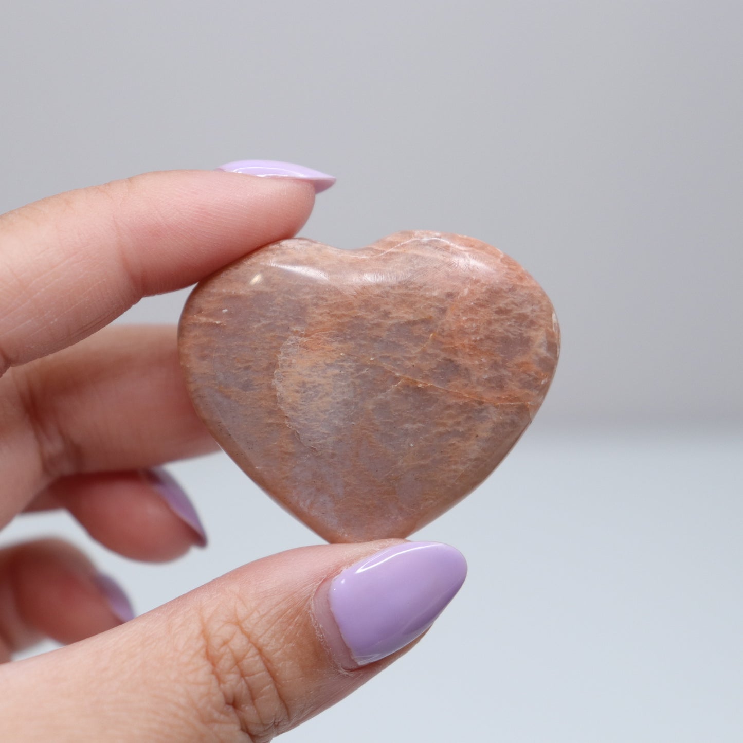 Peach Moonstone Heart | E
