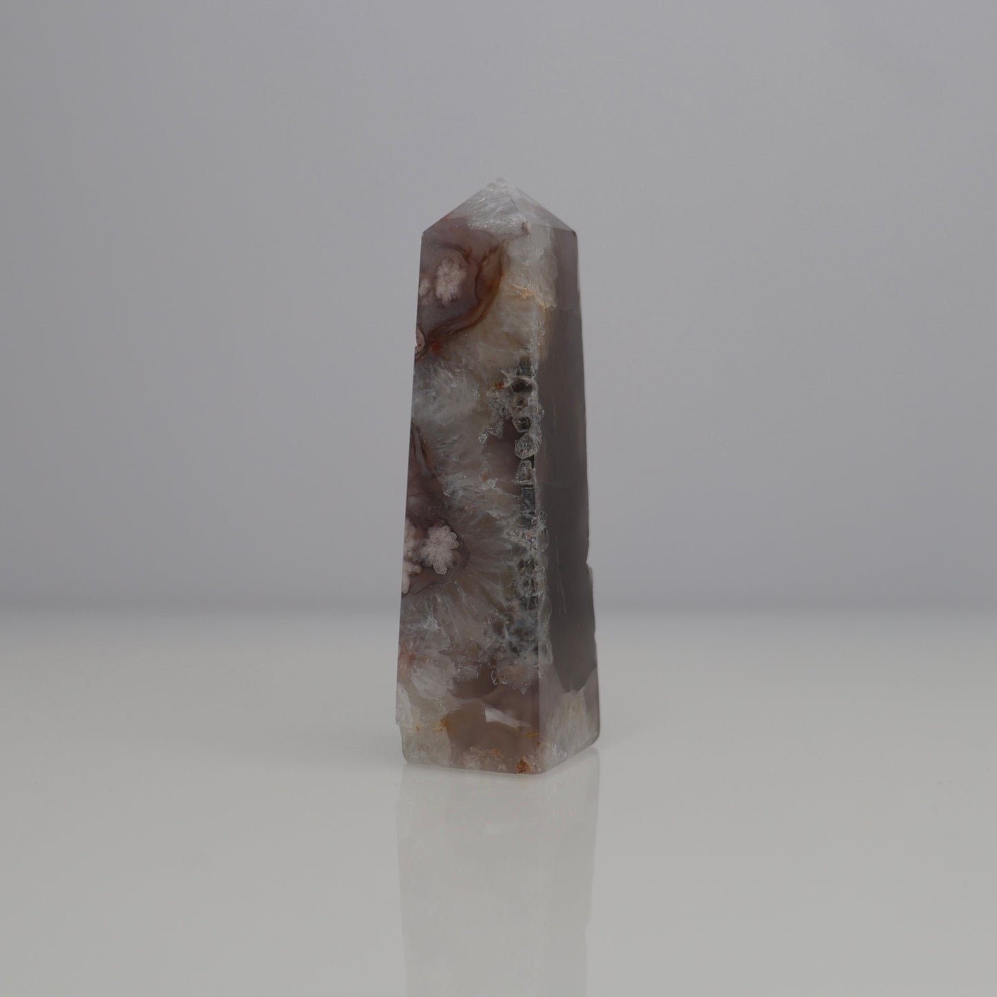 Flower Agate & Quartz Tower | 8*