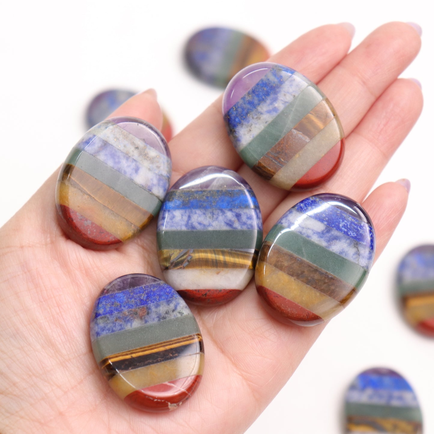 7 Chakra Flat Stones