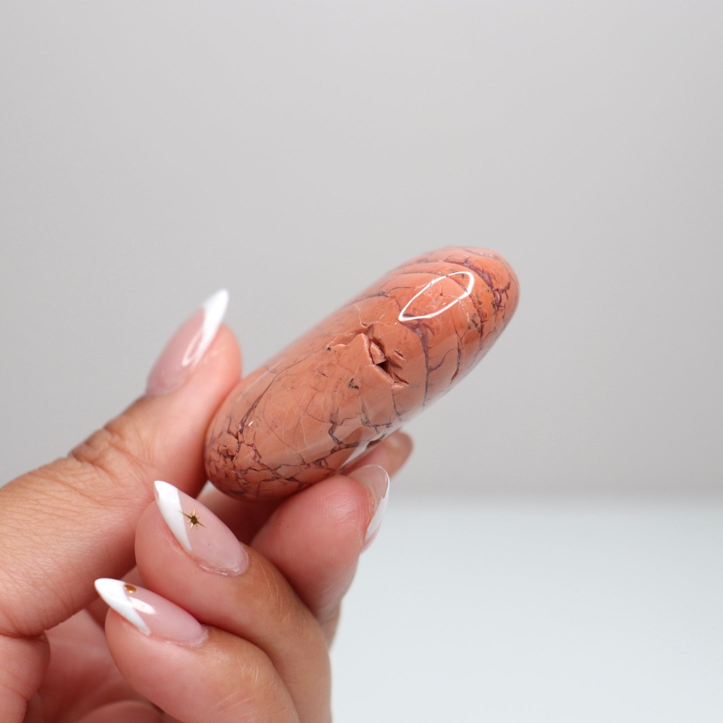 Pink Agate Palm Stone E