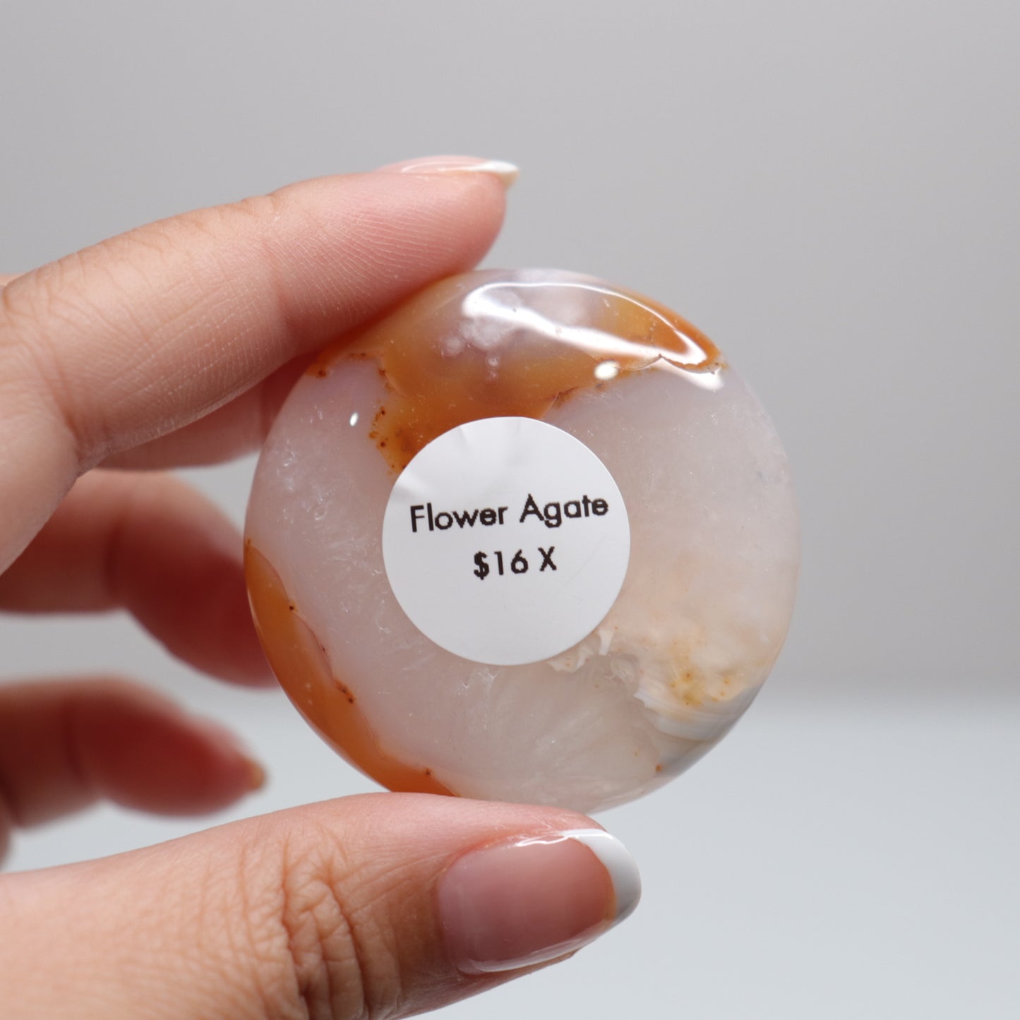 Flower Agate Round Palm | 15