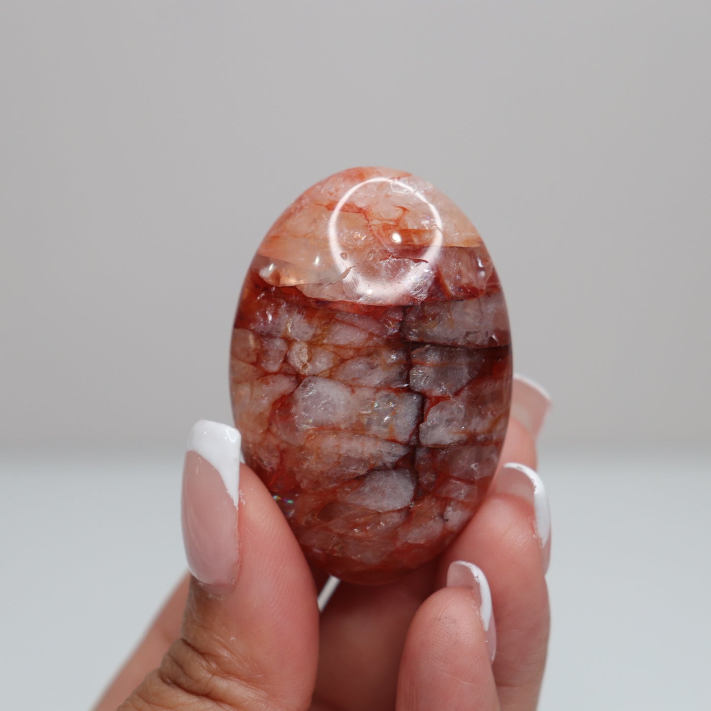 Hematoid Quartz Palm Stone | 11