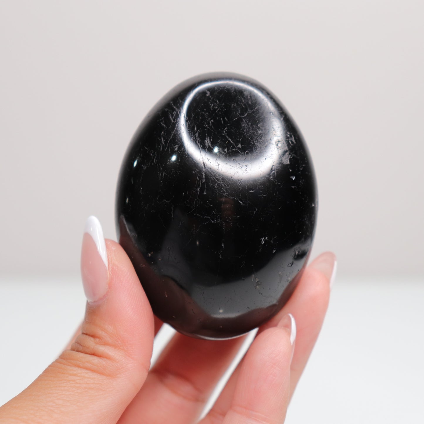 Black Tourmaline Palm Stone | D