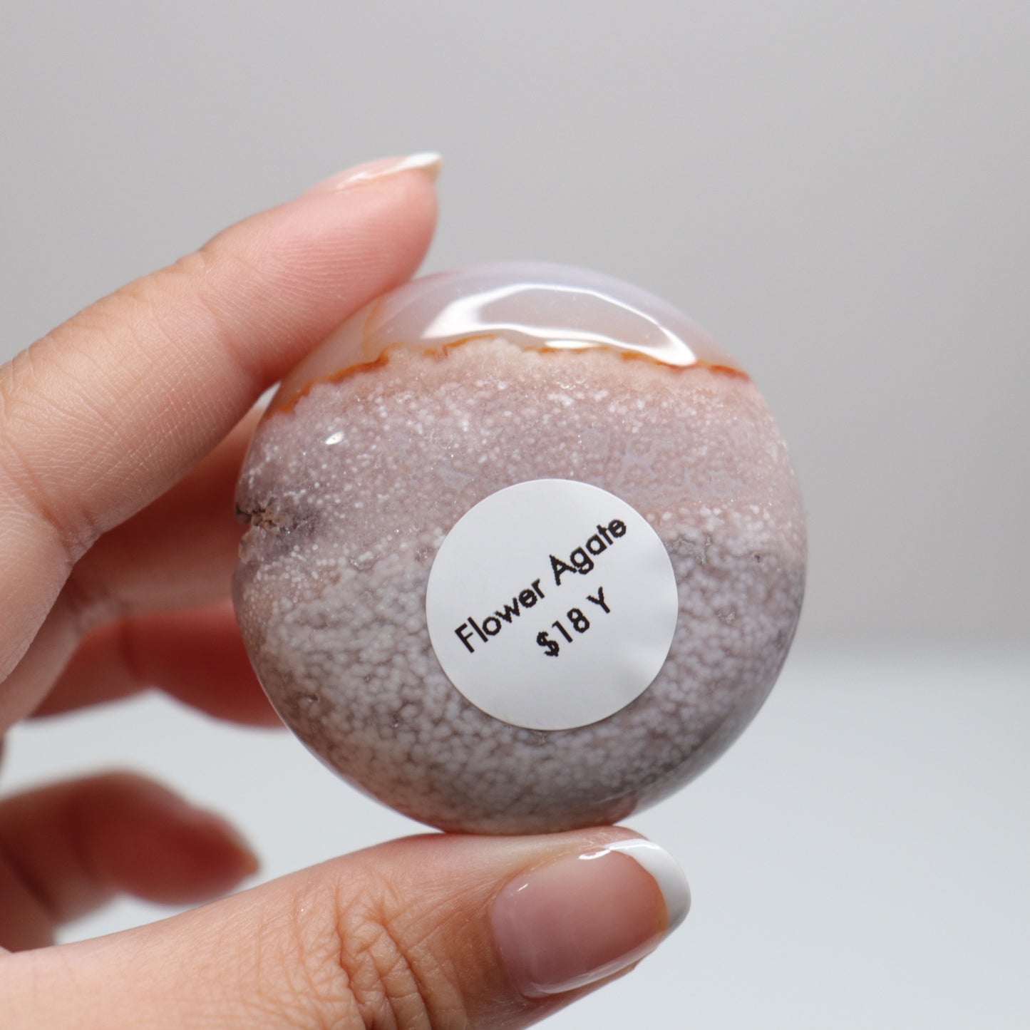 Flower Agate Round Palm | 5
