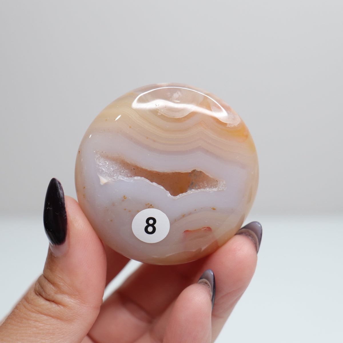 Flower Agate Round Palm | 8