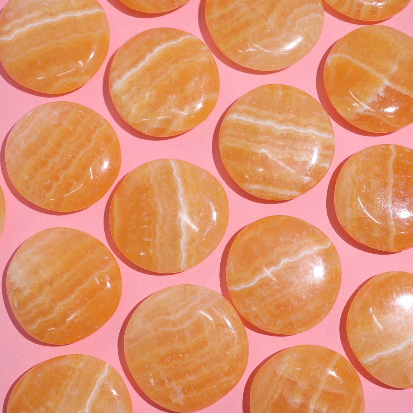 Orange Calcite Flat Stones | 2