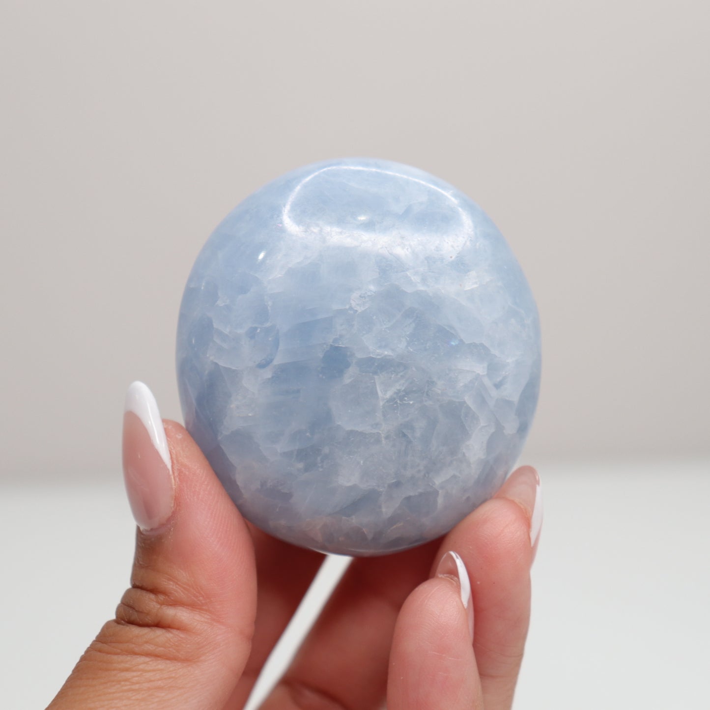 Blue Calcite Palm Stone | 2
