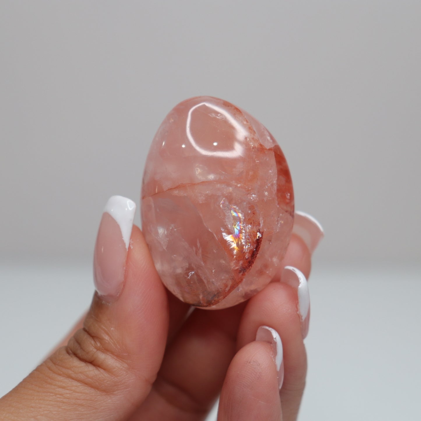 Hematoid Quartz Palm Stone | 1