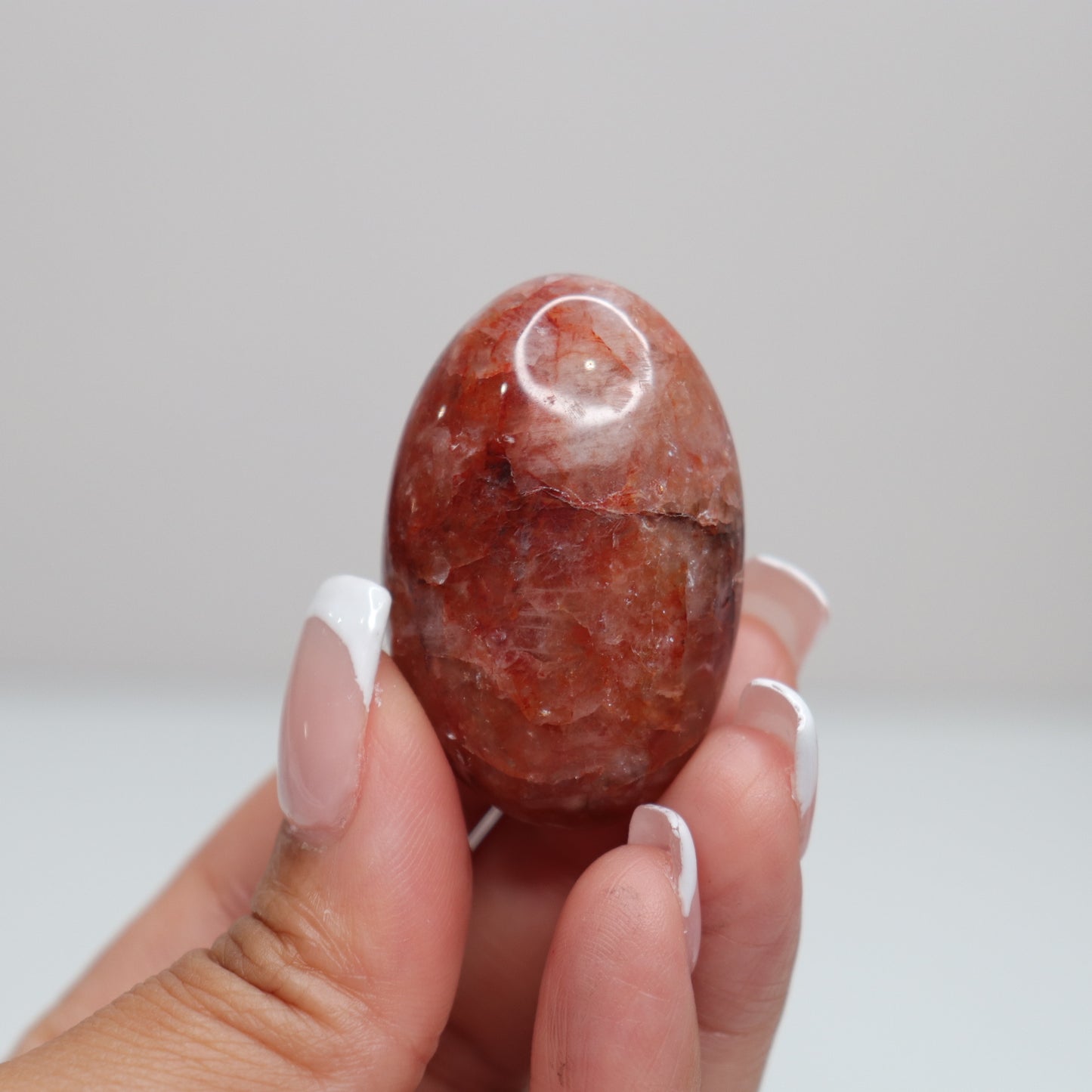 Hematoid Quartz Palm Stone | 3