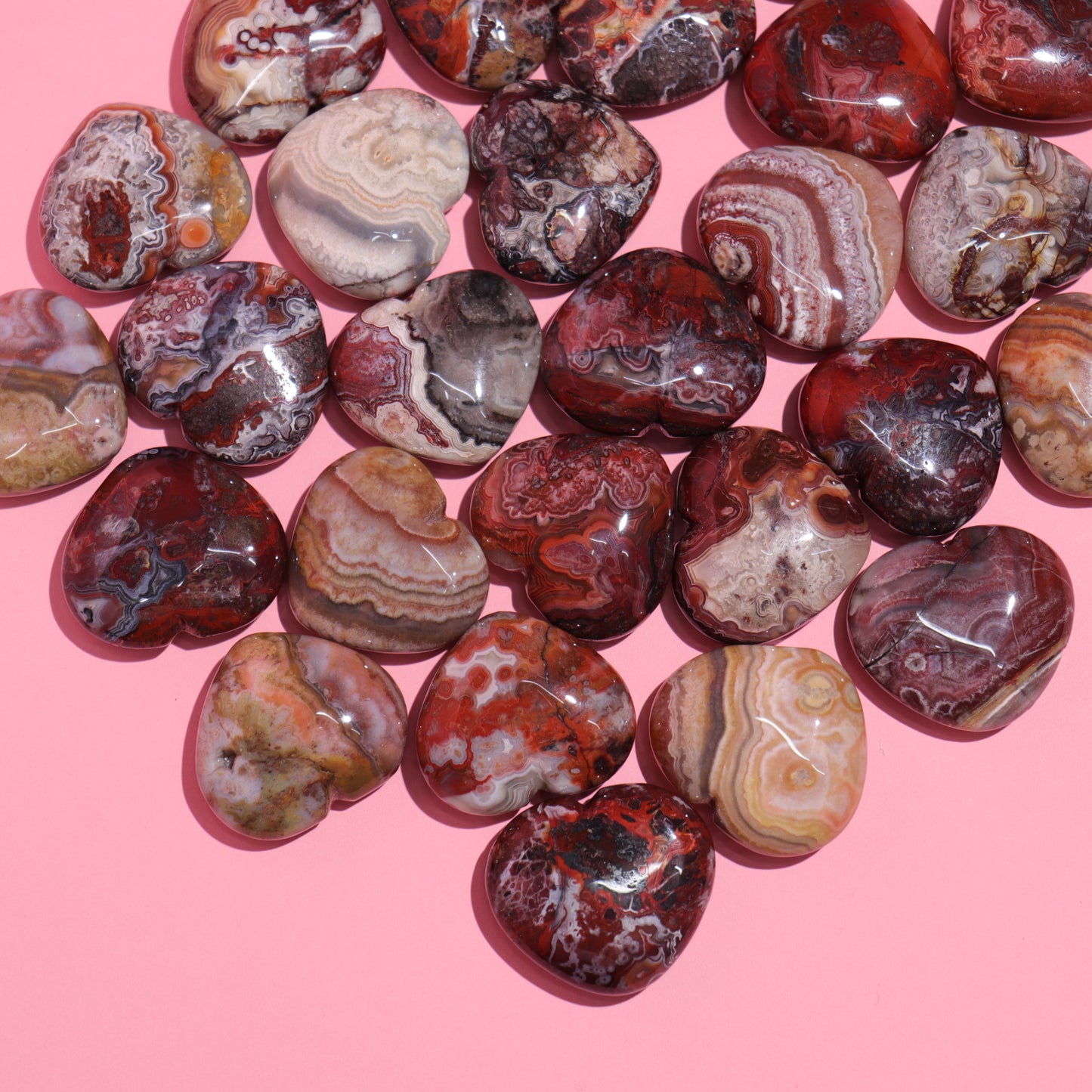 Mexican Lace Agate Hearts