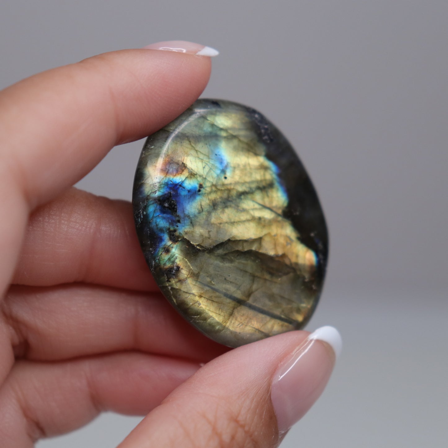 Labradorite Flat Palm Stone | 16