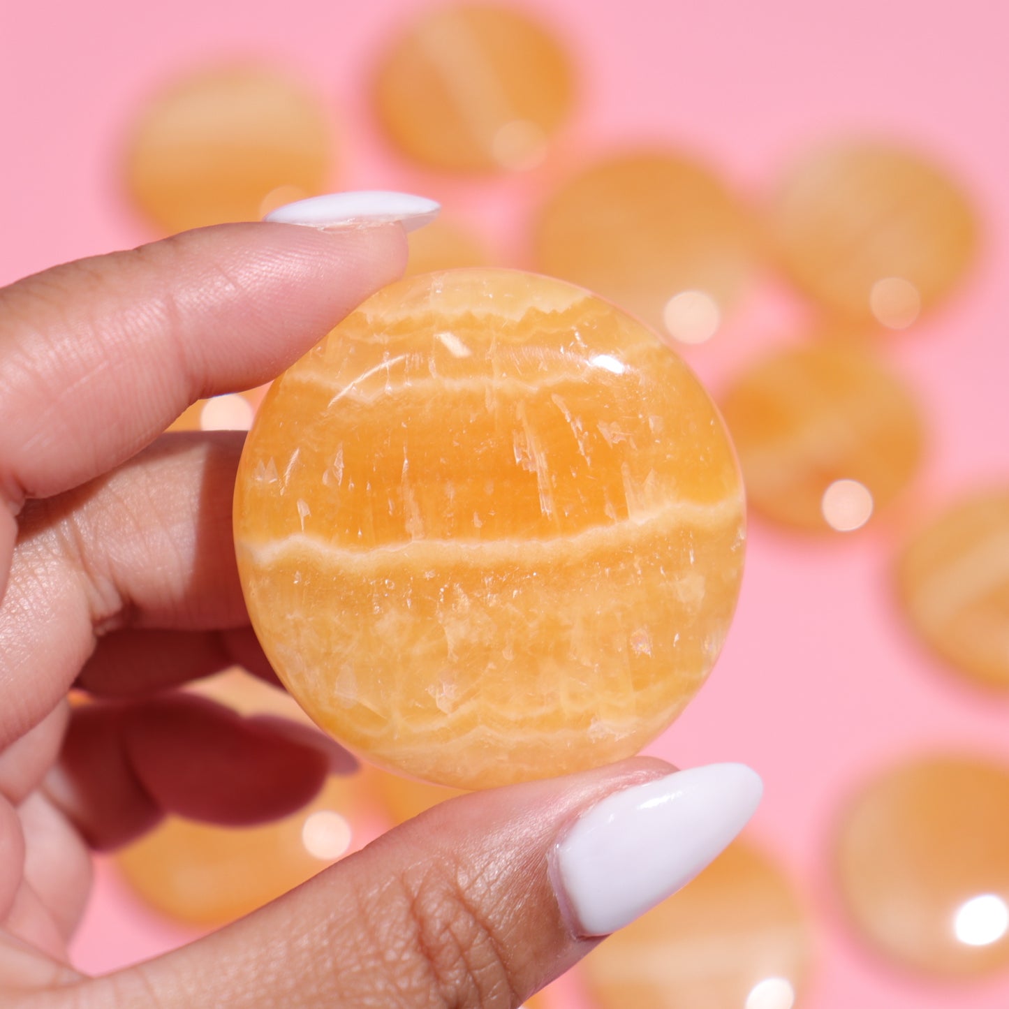 Orange Calcite Flat Stones | 2
