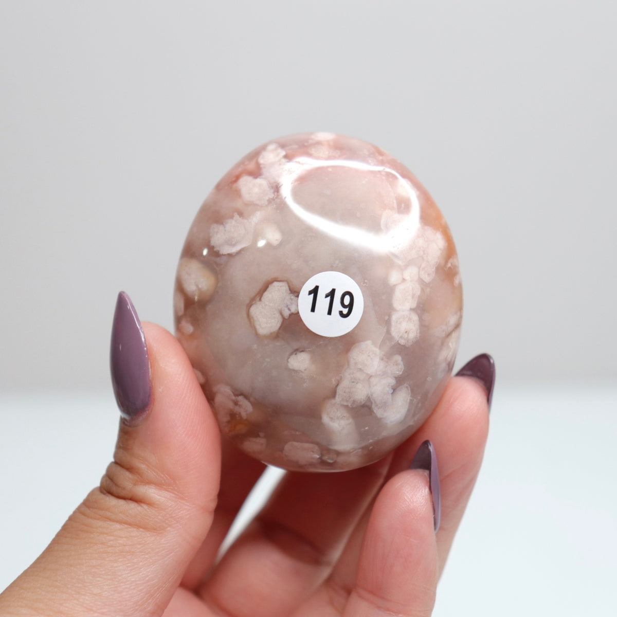 Flower Agate Palm Stone 119