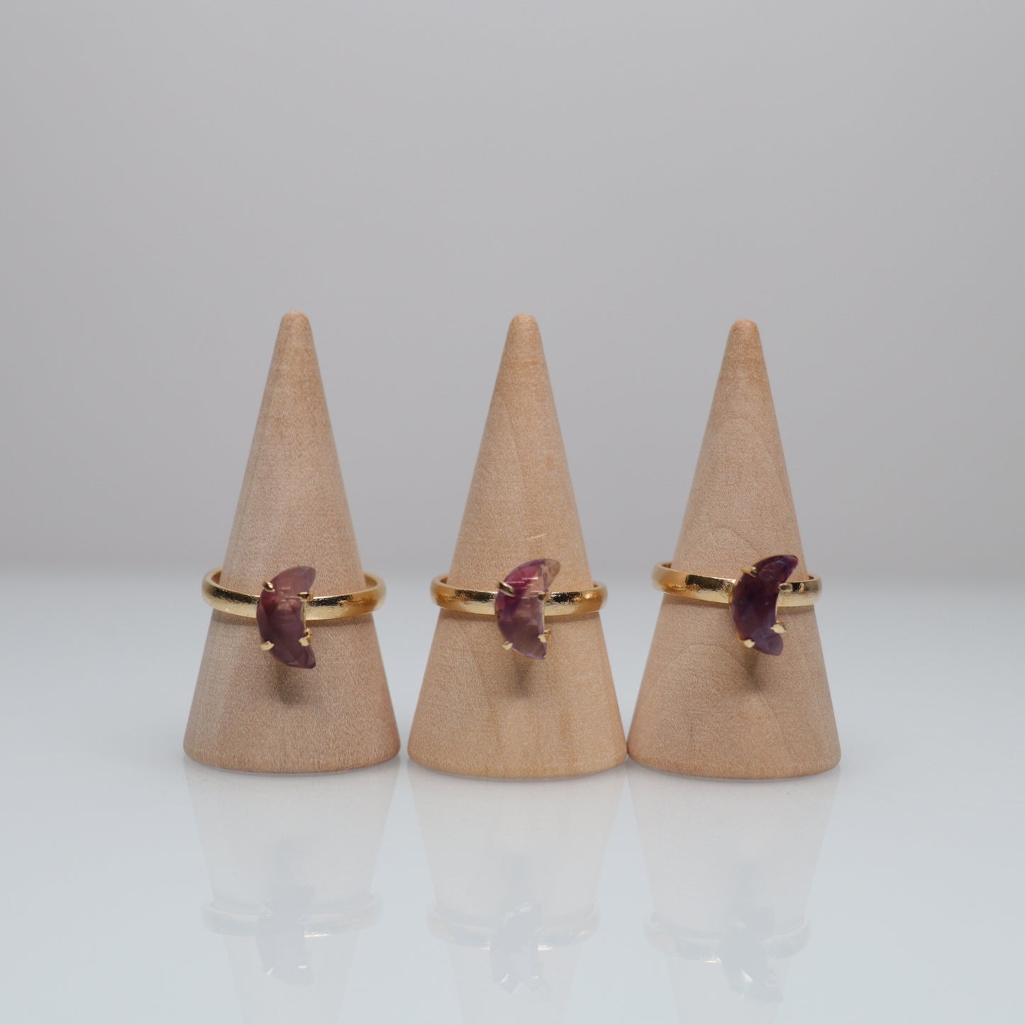 18k Gold Plated Faceted Amethyst Rings