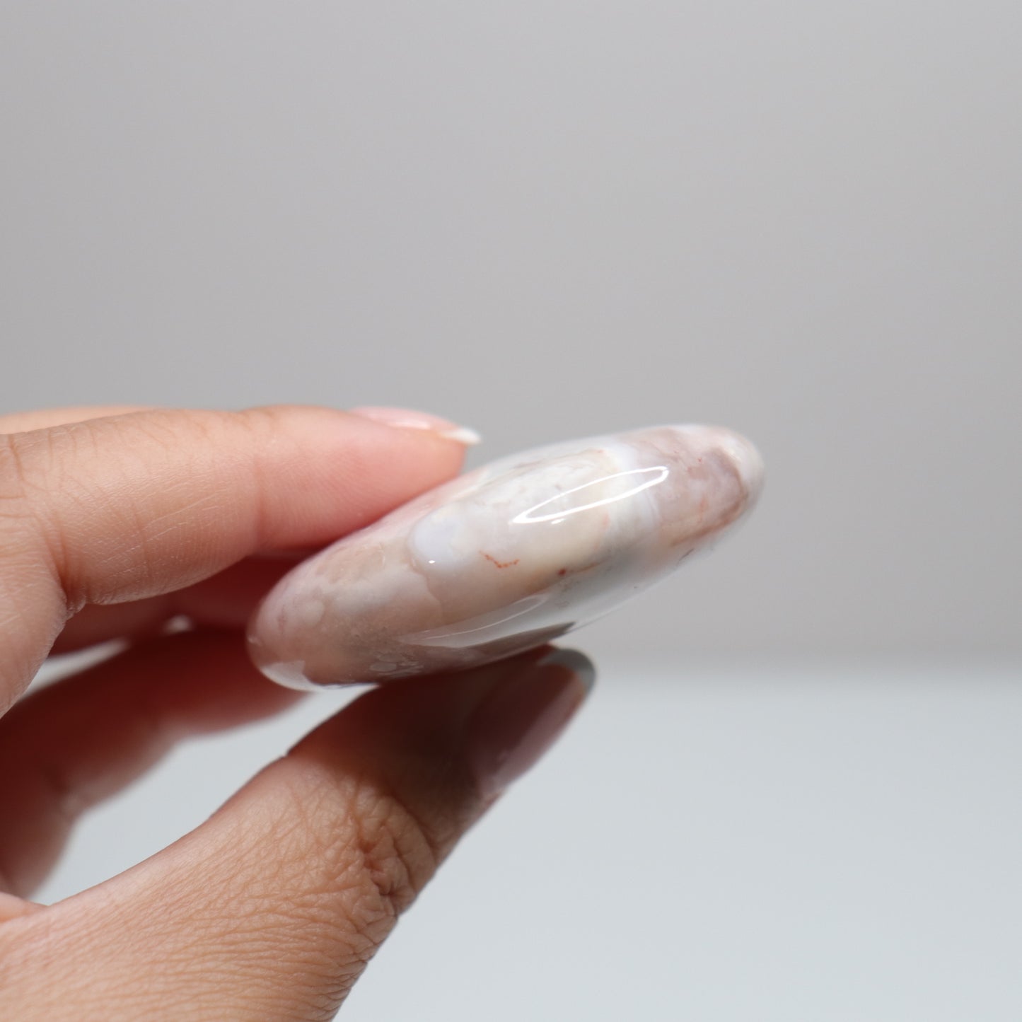 Flower Agate Round Palm | 7