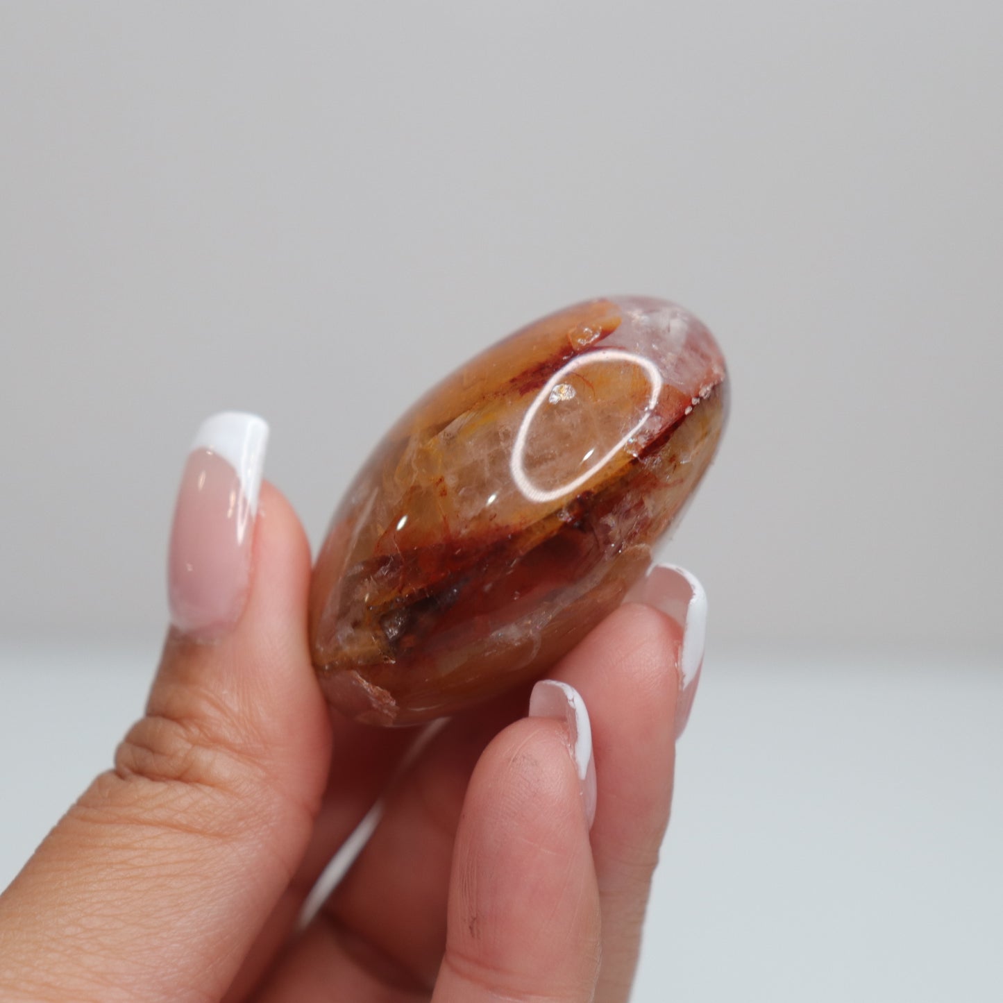 Hematoid Quartz X Golden Healer Palm Stone | 14