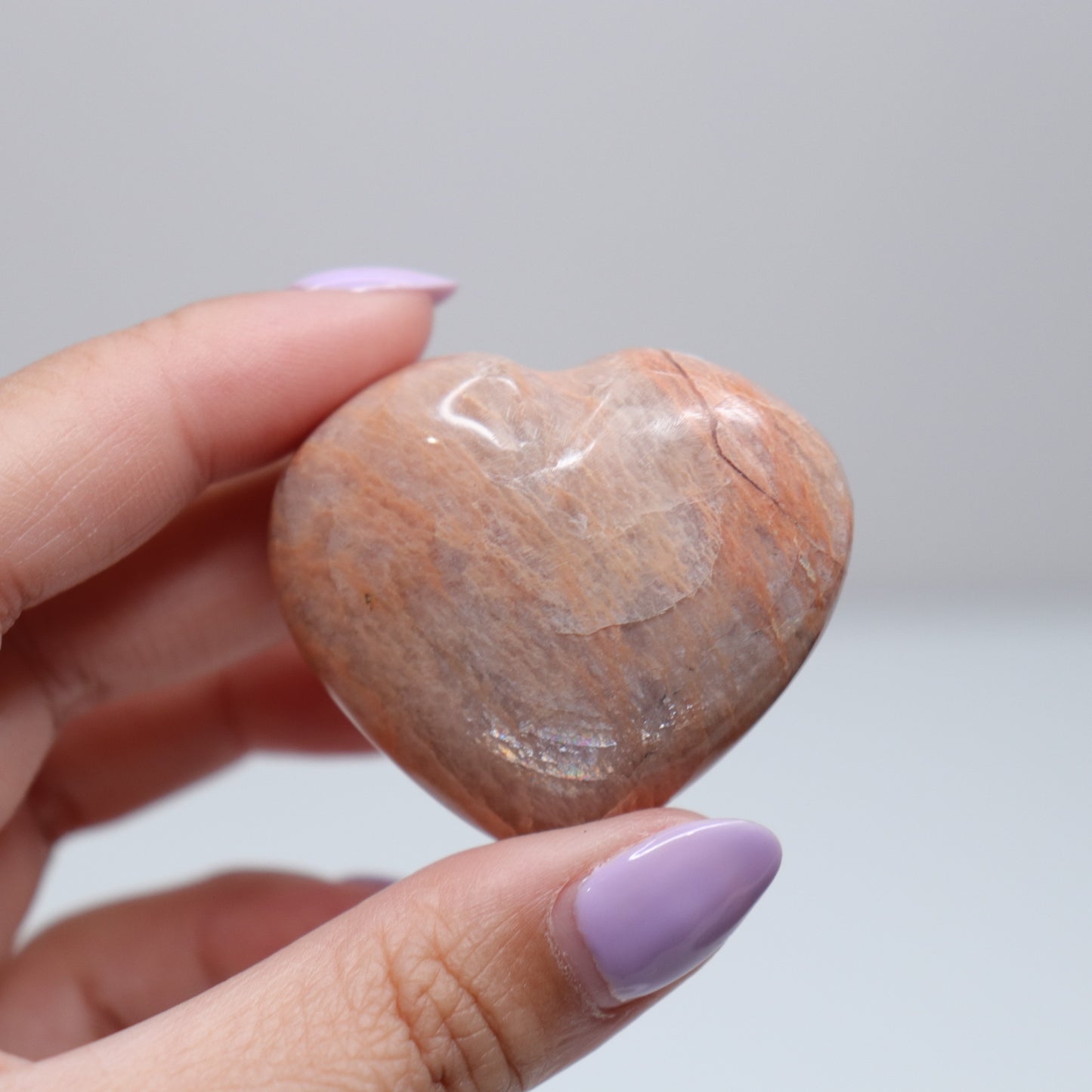 Peach Moonstone Heart | F