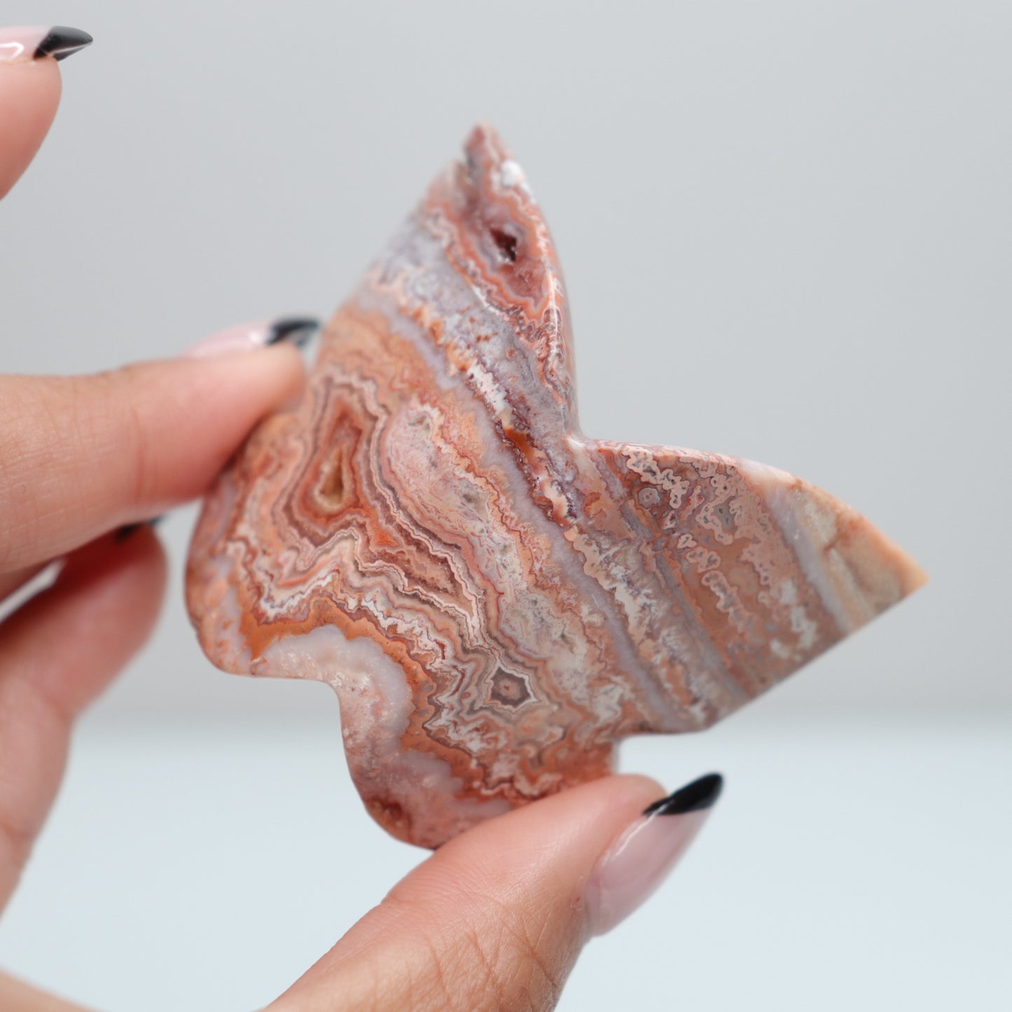3D Pink Lace Agate Butterfly | J