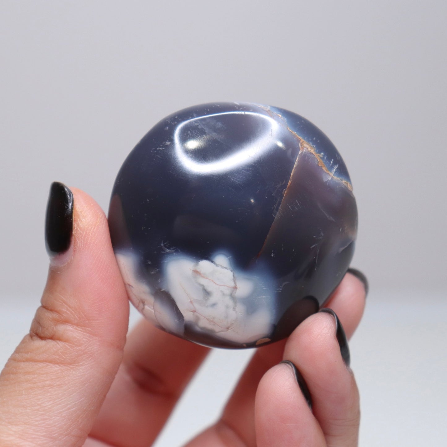 Orca Agate Palm Stone | 7