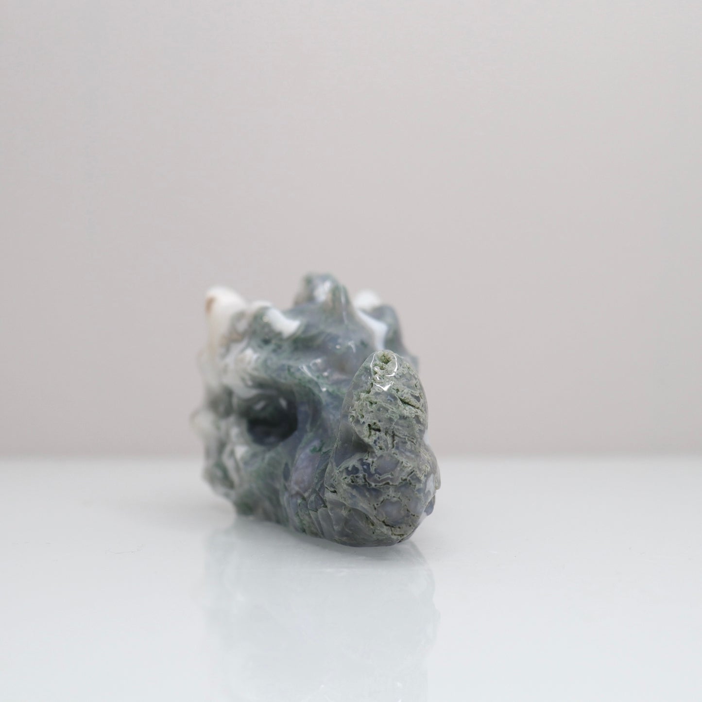 Moss Agate Dragon Head | 1