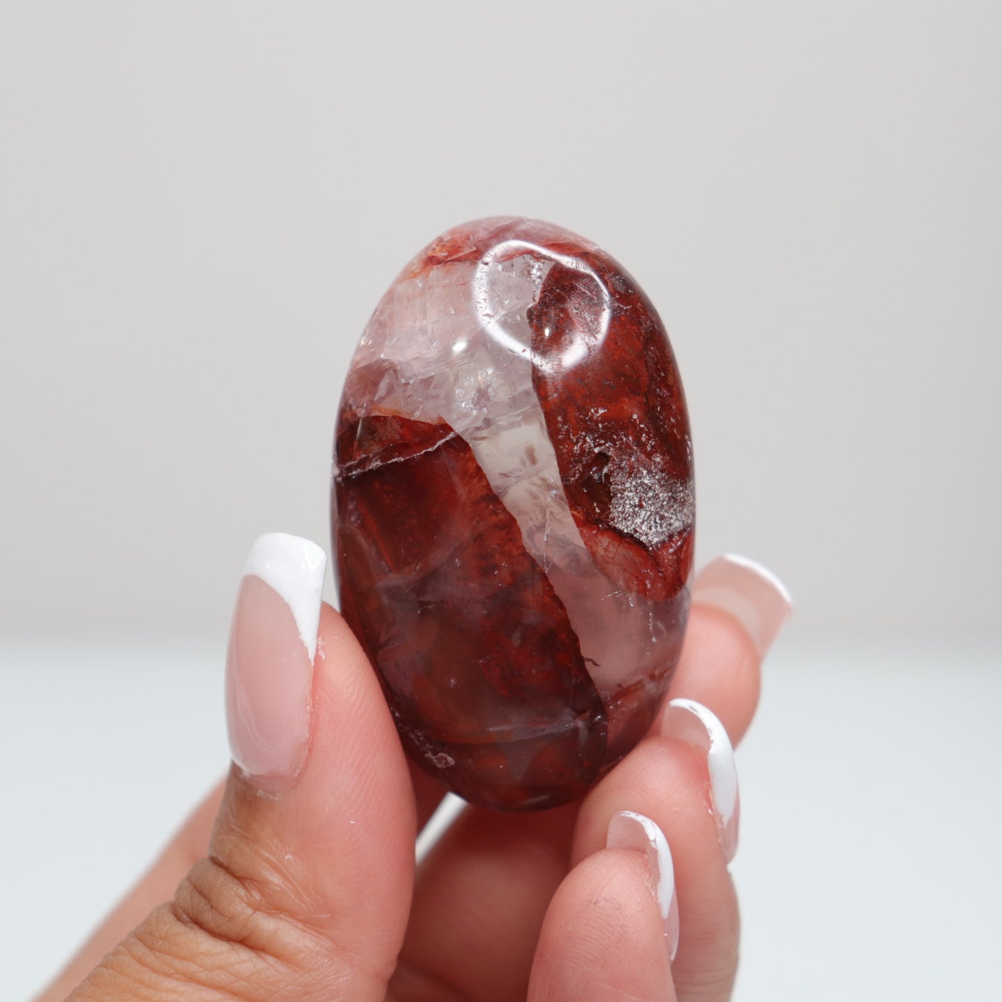 Hematoid Quartz Palm Stone | 8