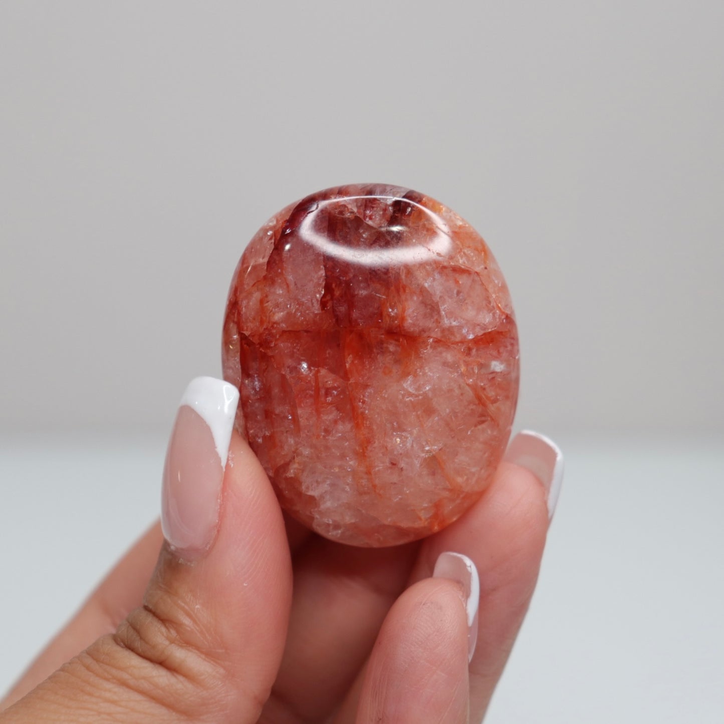 Hematoid Quartz Palm Stone | 7
