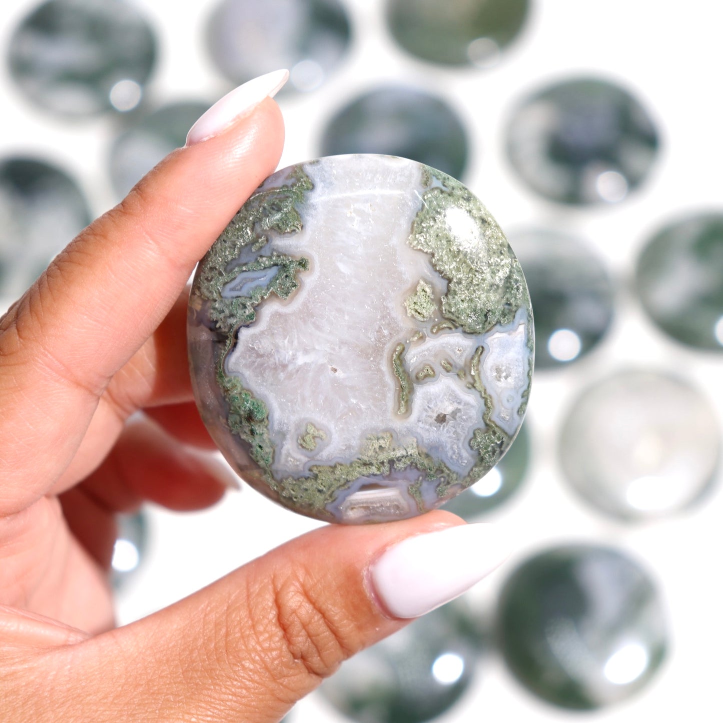 Moss Agate Flat Stones