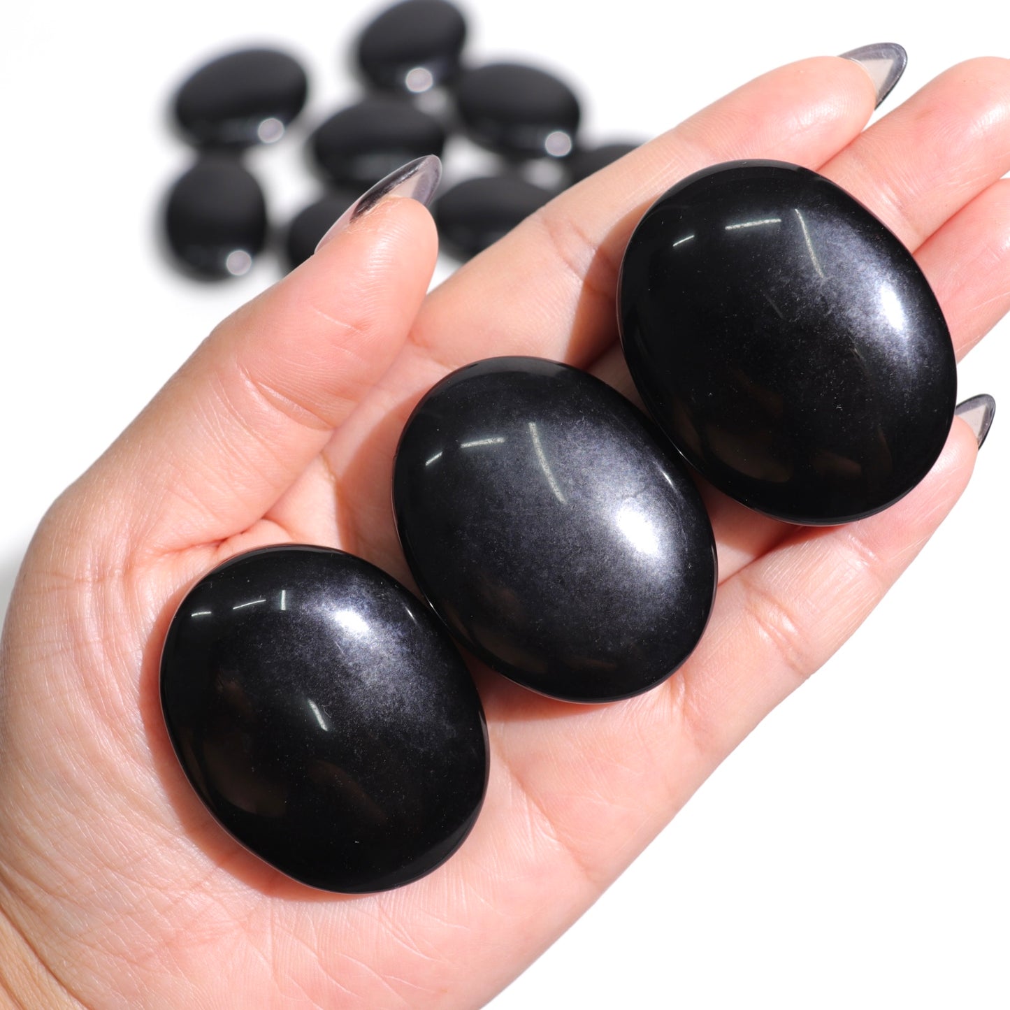 Black Obsidian Palm Stones