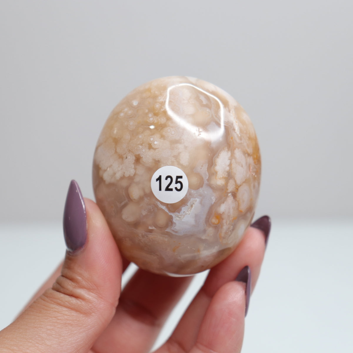 Flower Agate Palm Stone 125