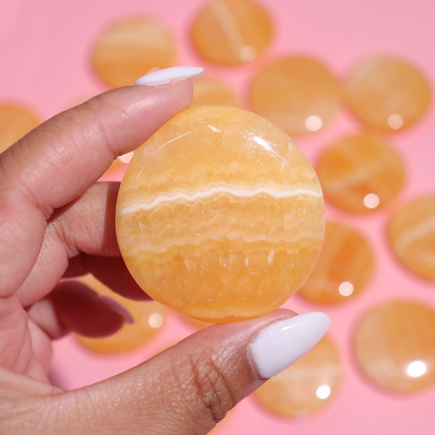 Orange Calcite Flat Stones | 2