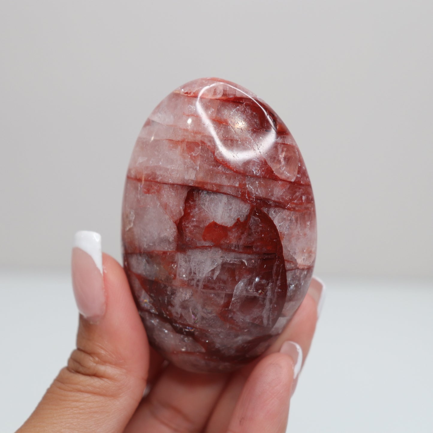 Hematoid Quartz Palm Stone | 20