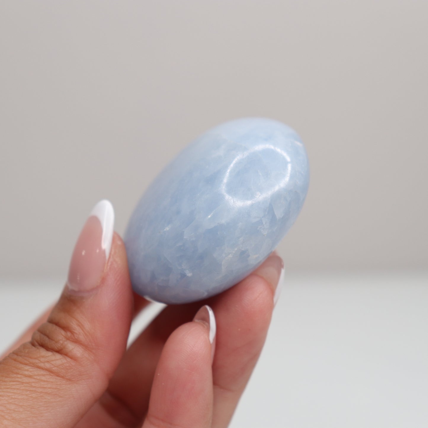 Blue Calcite Palm Stone | 1
