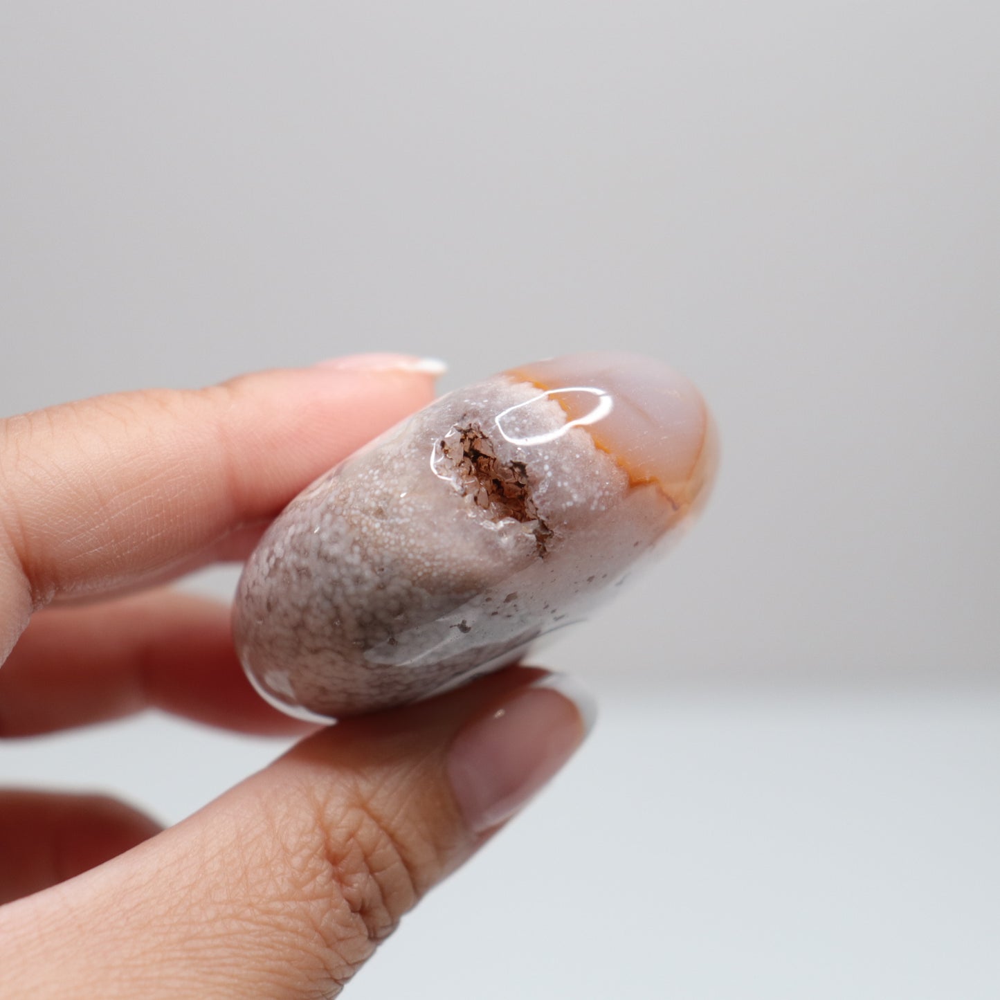 Flower Agate Round Palm | 5