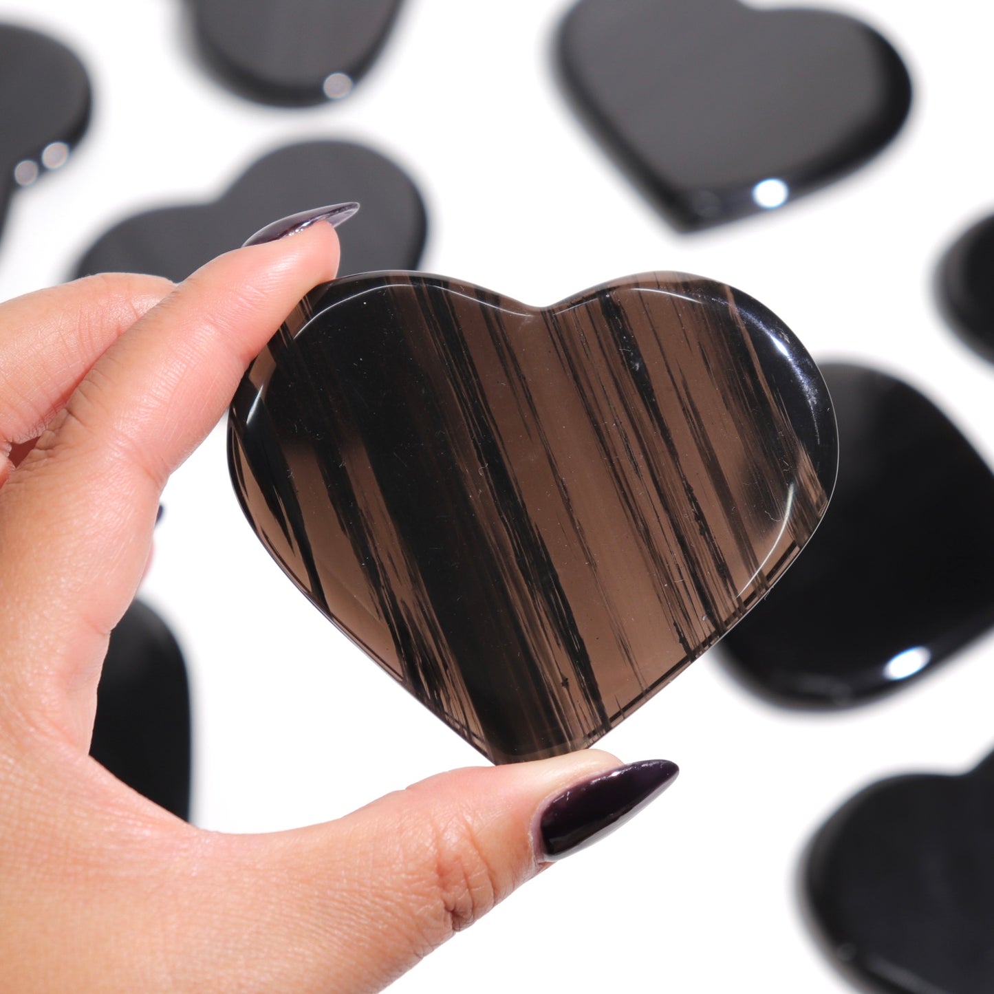 Midnight Lace Obsidian Hearts | Flat