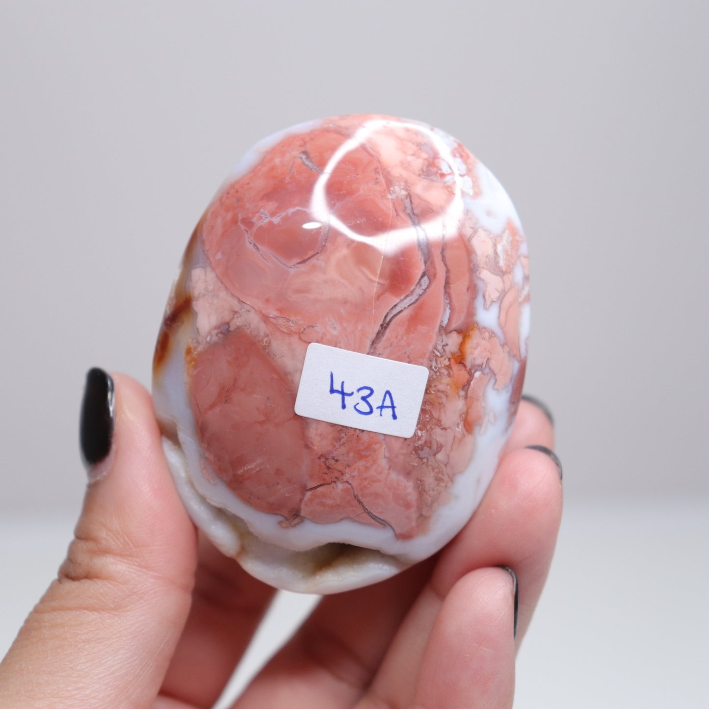 Pink Agate Palm Stone | 6