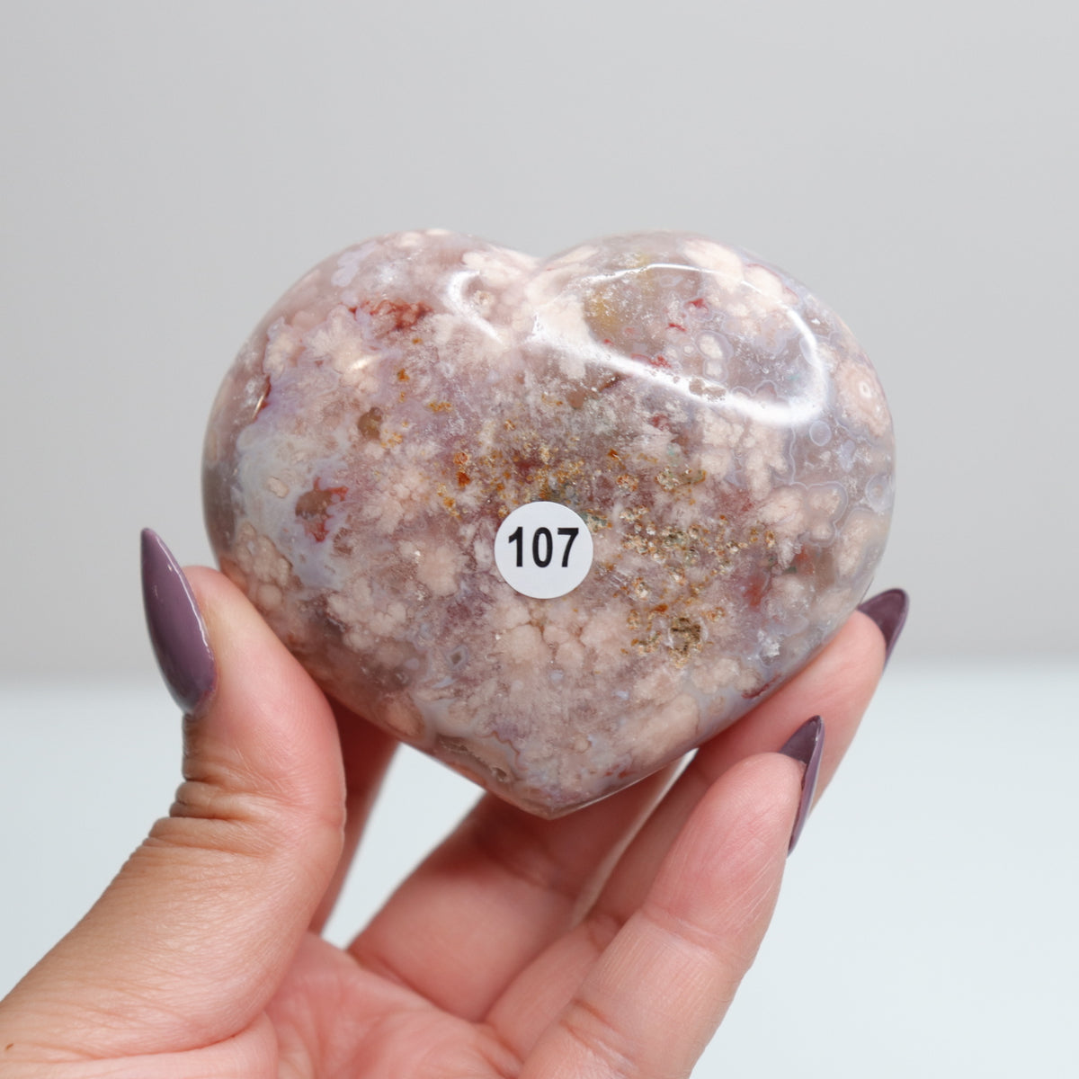Flower Agate Heart 107