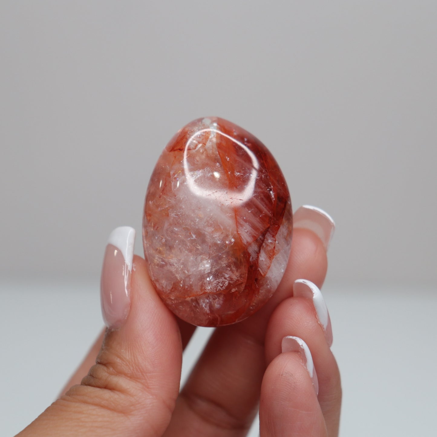 Hematoid Quartz Palm Stone | 2